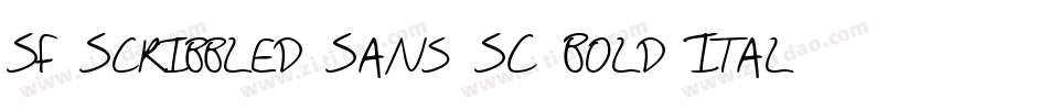 SF Scribbled Sans SC Bold Italic字体转换